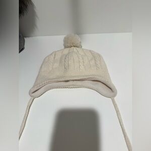 H&M Cream Knit Pom-Pom Kids Hat